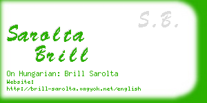 sarolta brill business card